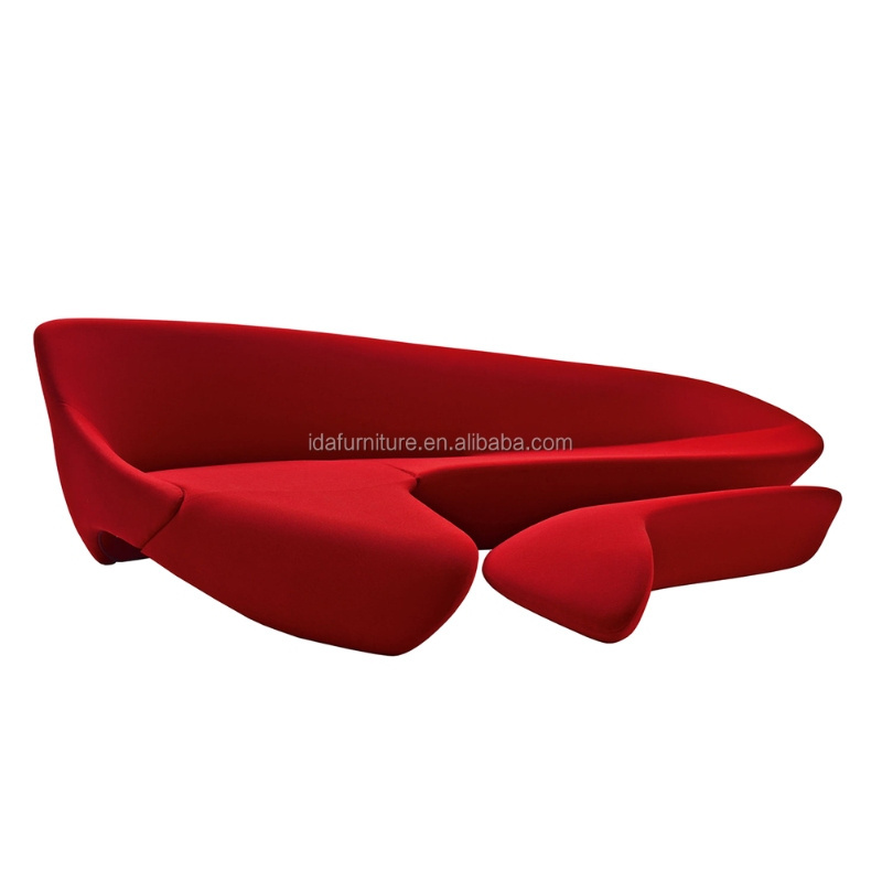 Modern leisure L-shaped corner sofa half-moon leather living room furniture moon-shaped system sofa