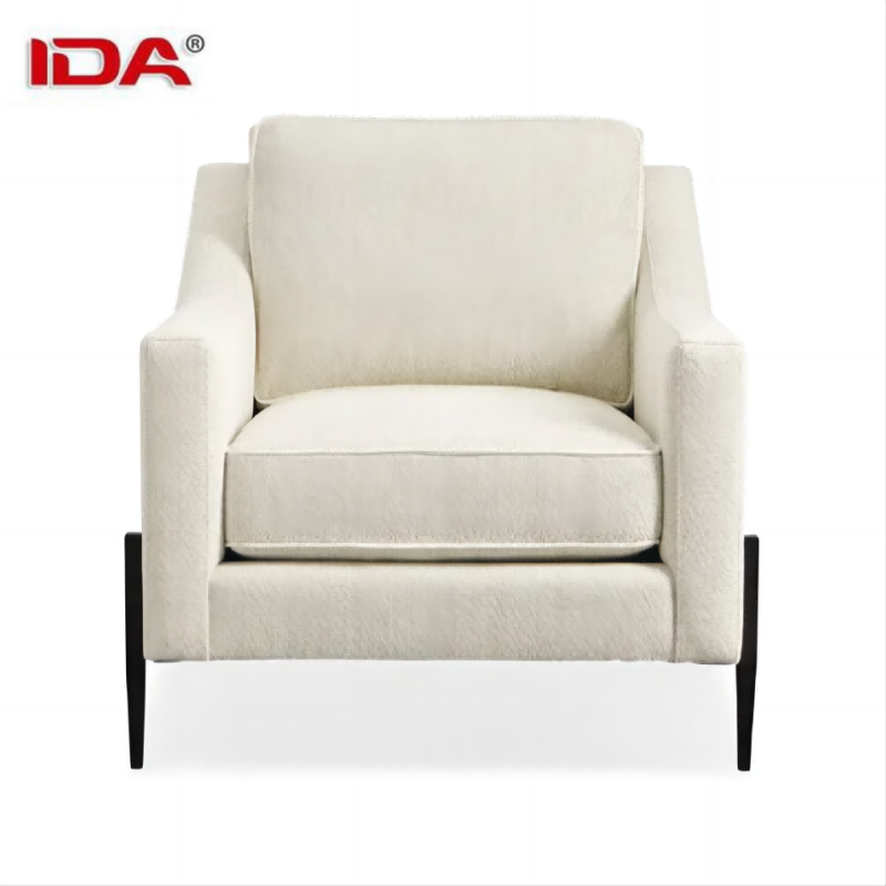 IDA Nordic Single Hotel Accent Modern Design Chairs White fabric Leisure Sofa Chairs For Living Room Bedroom Reading Room