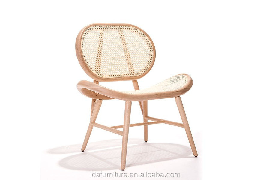 Modern wooden dining chair style simple rattan backrest suitable for home and restaurant use in summer cool