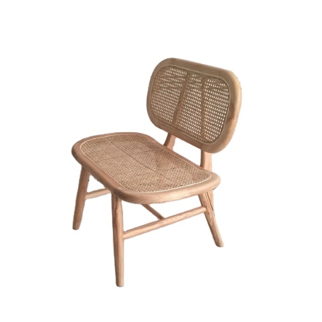 Modern wooden dining chair style simple rattan backrest suitable for home and restaurant use in summer cool