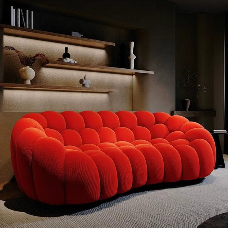 Livingroom Modern Contemporary Furniture Bubble Designer Sofa Red Fabric Designed Classic Bubble Round Sofa