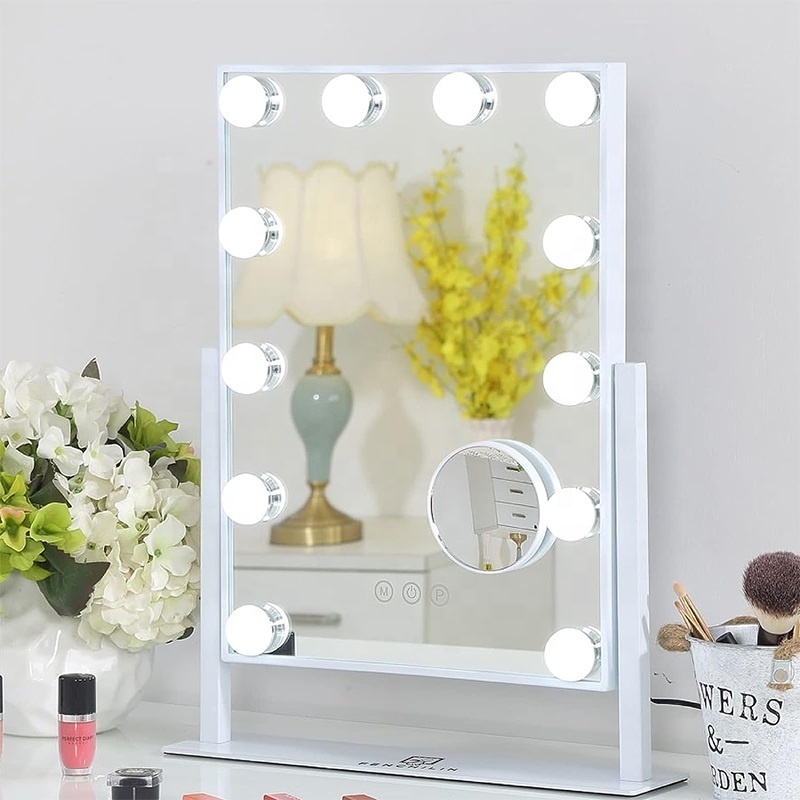 New Design Hollywood Led Makeup Mirror with Vanity Makeup Table 12 Light Bulbs