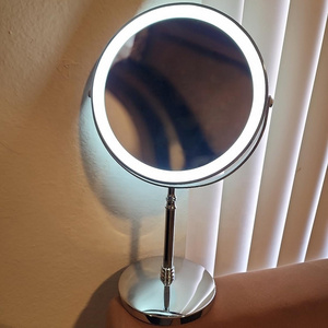 8" Rechargeable Double Sided 3 Lighting Modes Vanity Mirror 1X/10X Magnifying Lighted Makeup Mirrors with Magnification