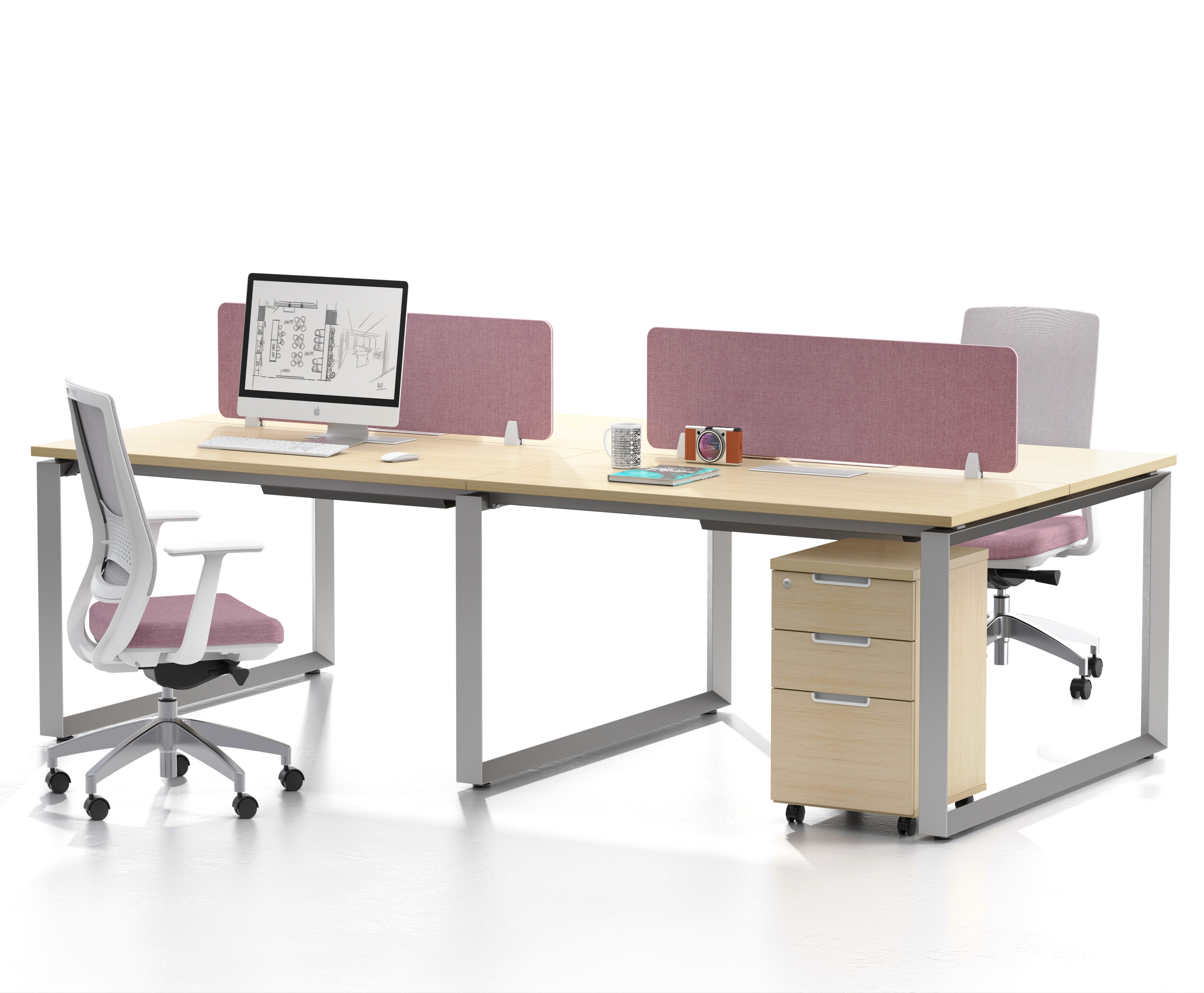 wholesale Modular new design Modern open spcace staff work desk 4 person office workstation furniture with divider screen