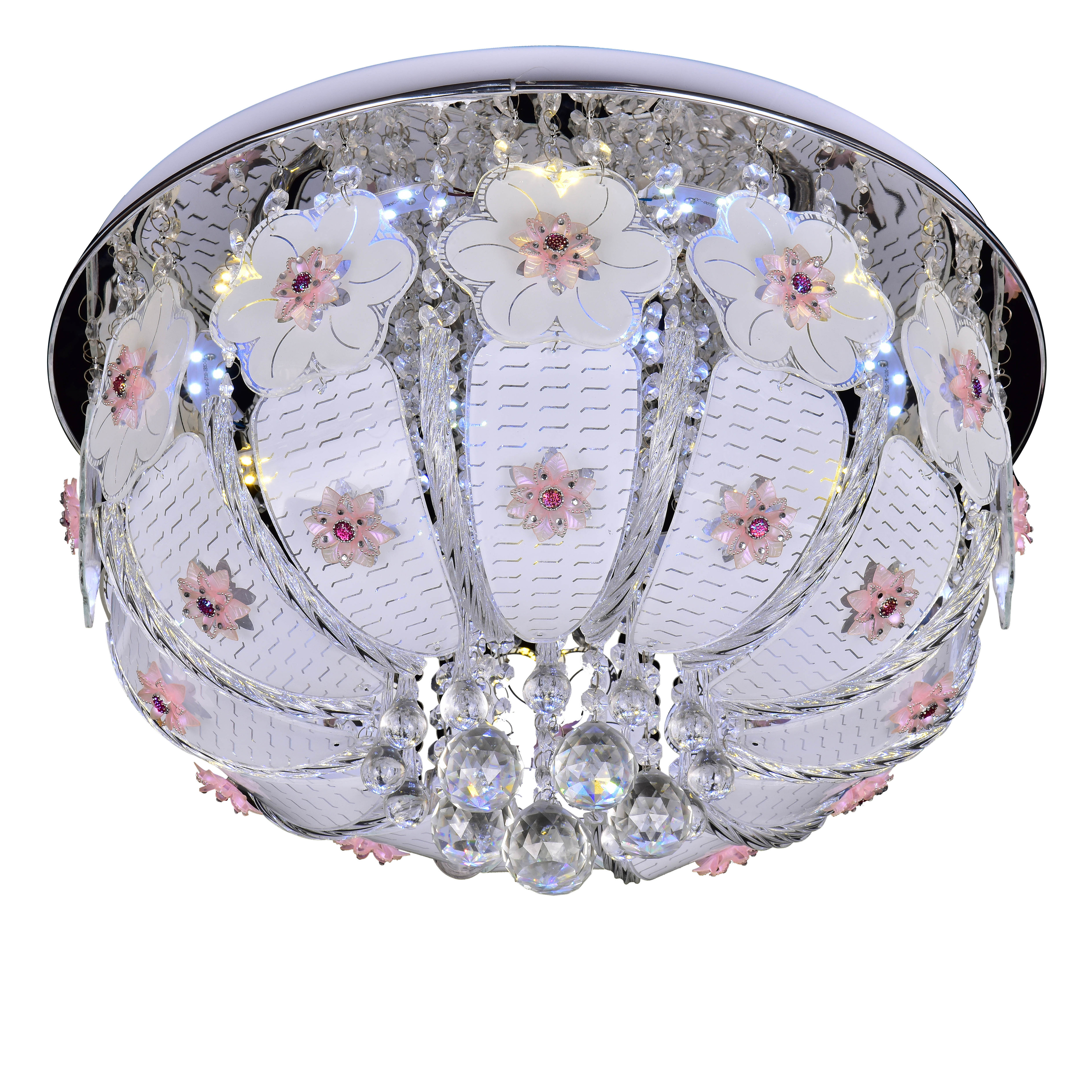 Luxury crystal chandelier lighting modern round LED ceiling fixtures