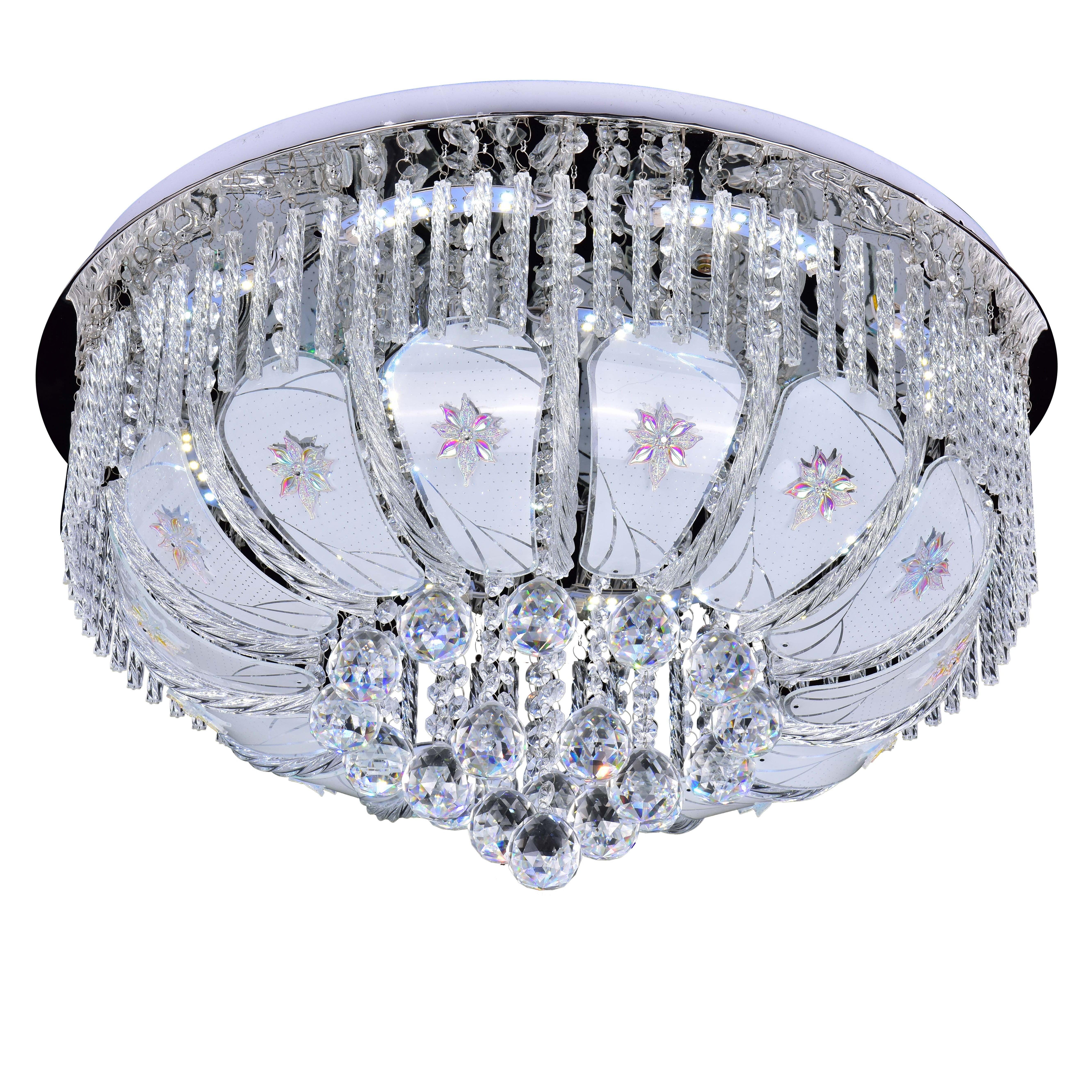 Luxury crystal chandelier lighting modern round LED ceiling fixtures