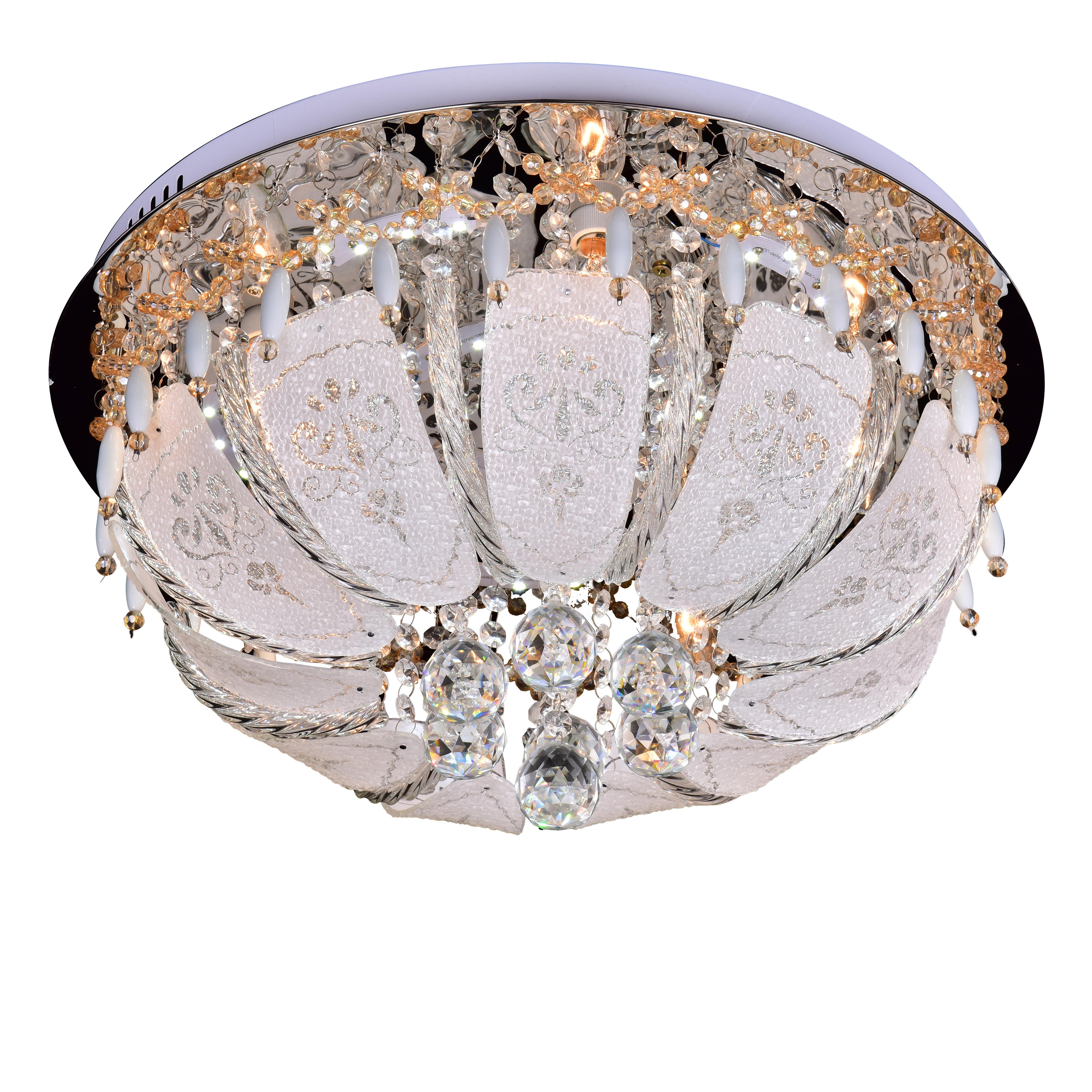 Luxury crystal chandelier lighting modern round LED ceiling fixtures