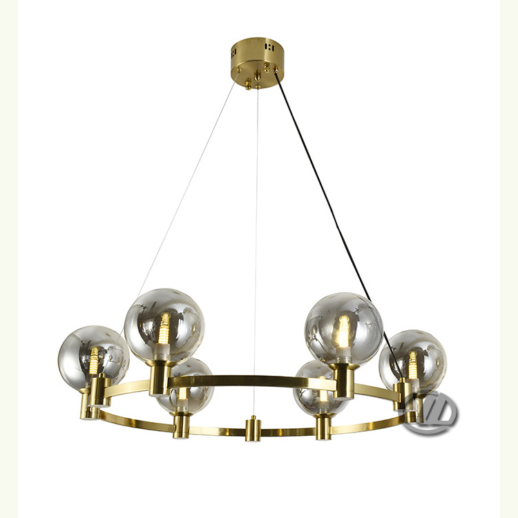 Modern Glass Ball Entryway Foyer Lobby Extra Large Pendant Light