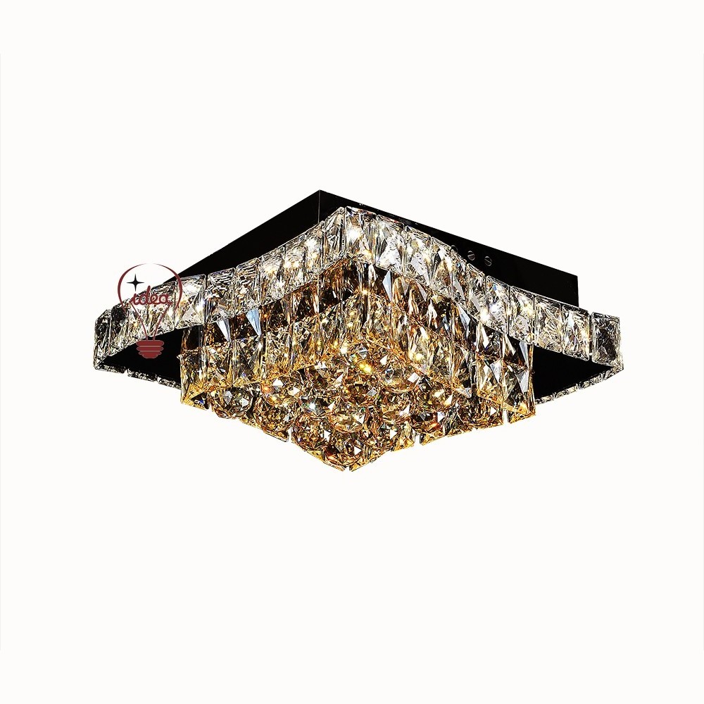 Modern Contemporary Hanging LED Crystal Ceiling Light