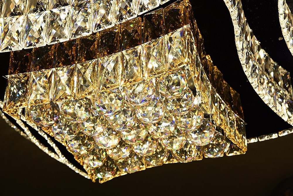 Modern Contemporary Hanging LED Crystal Ceiling Light