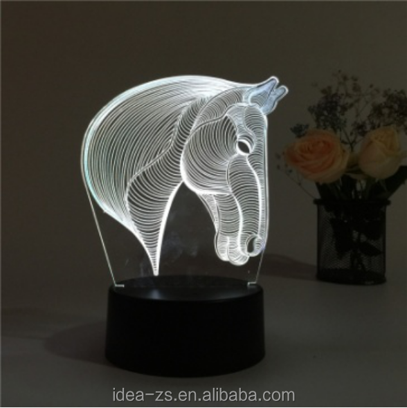 Elephant Dinosaur Tiger Unicorn Lamp Custom 3D Horse Led 3D Night Table Lamp