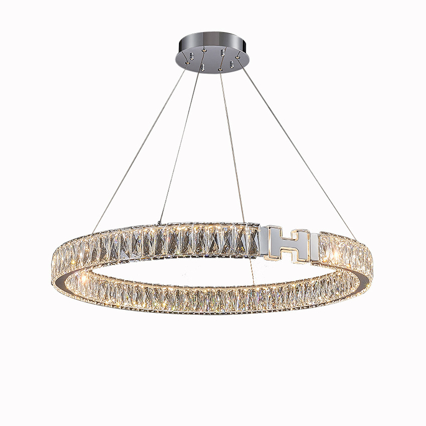 Modern LED Chandelier Dimmable Ring Hanging Light Fixture