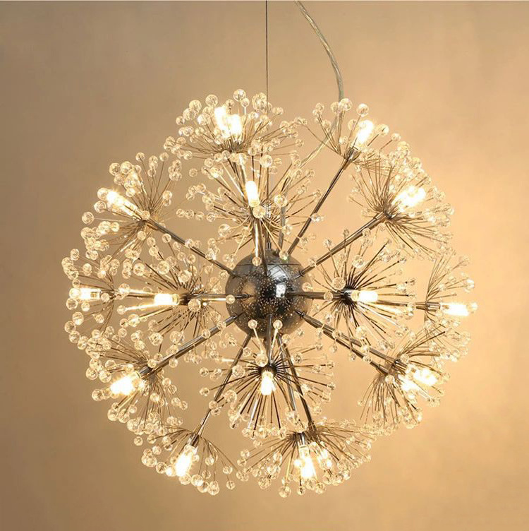 Contemporary Firework Crystal Chandeliers Pendant Lighting Ceiling Lights Fixtures for Living Room Bedroom Restaurant Porch