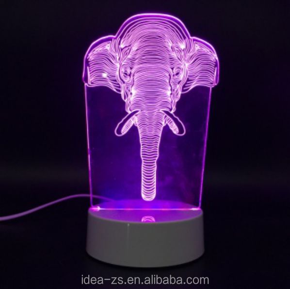 Elephant Dinosaur Tiger Unicorn Lamp Custom 3D Horse Led 3D Night Table Lamp