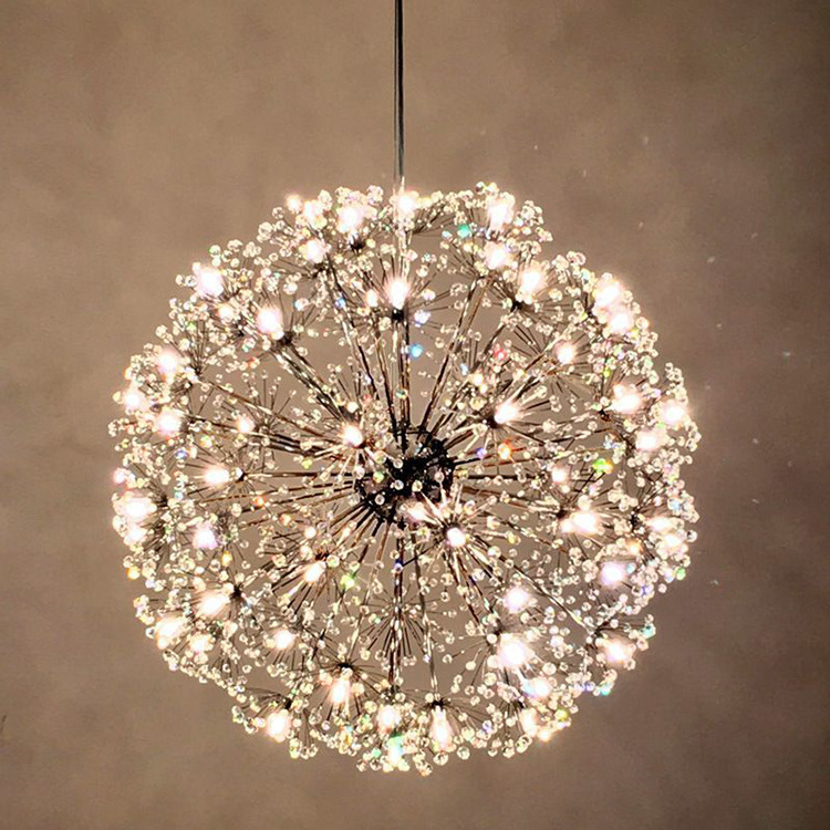 Contemporary Firework Crystal Chandeliers Pendant Lighting Ceiling Lights Fixtures for Living Room Bedroom Restaurant Porch