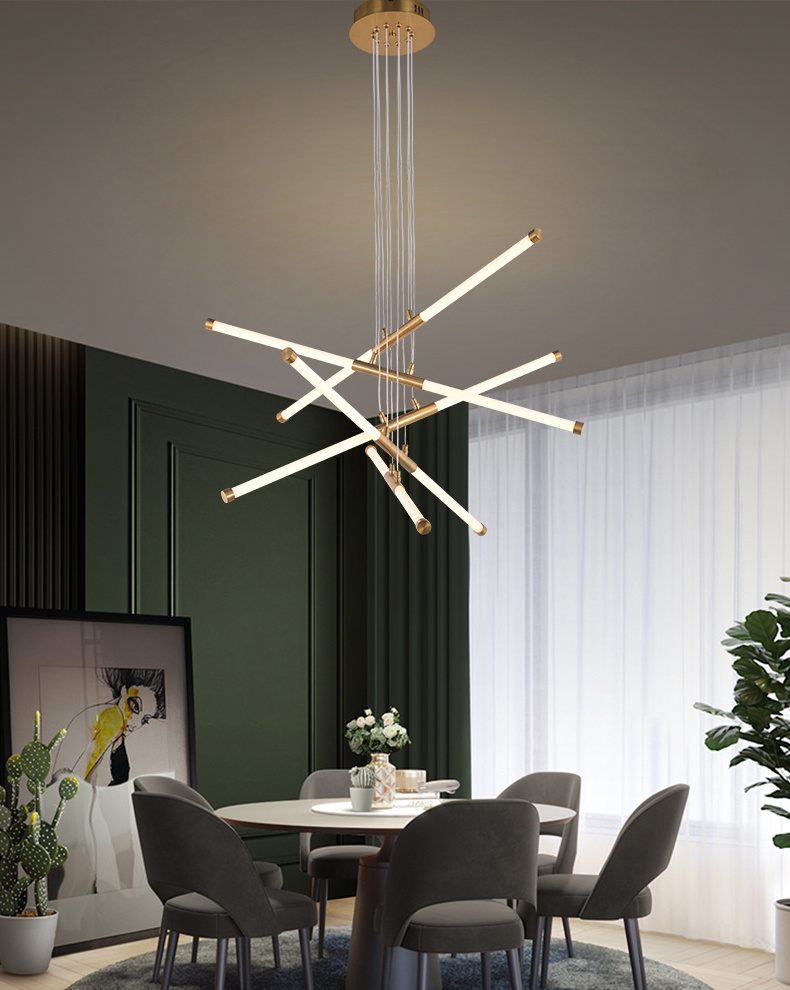 New LED Modern Luxury Aluminum Chandelier Hanging Pendant Lamp For Home Decor Dining Room Light Fixtures