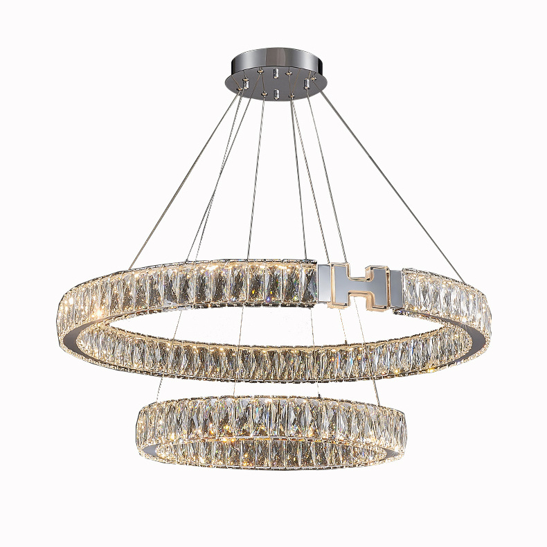 Modern LED Chandelier Dimmable Ring Hanging Light Fixture