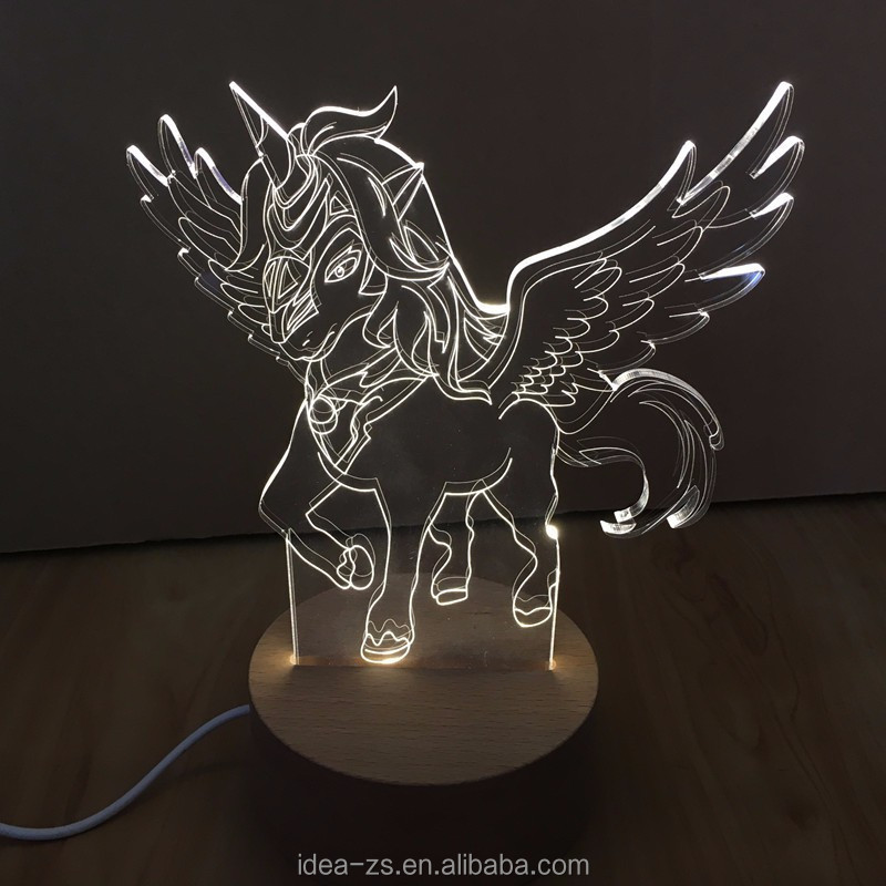 Elephant Dinosaur Tiger Unicorn Lamp Custom 3D Horse Led 3D Night Table Lamp