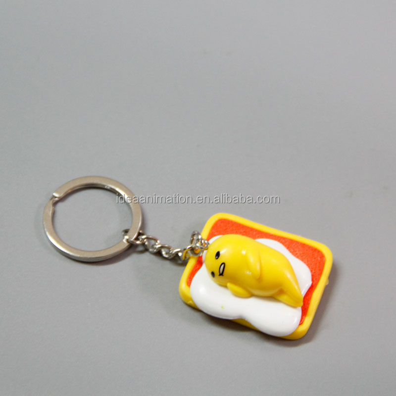 so lovely 4cm gudetama plastic key ring pvc keychain for promotion gifts