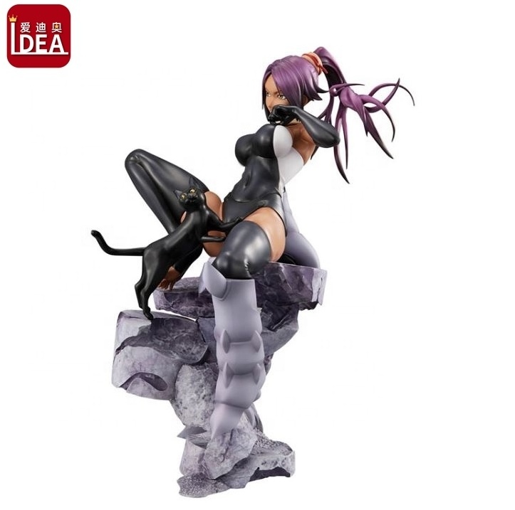 oem 3d anime cartoon action figure maker anime sexy girl figure miniature with cat