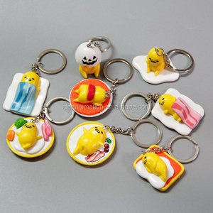 so lovely 4cm gudetama plastic key ring pvc keychain for promotion gifts