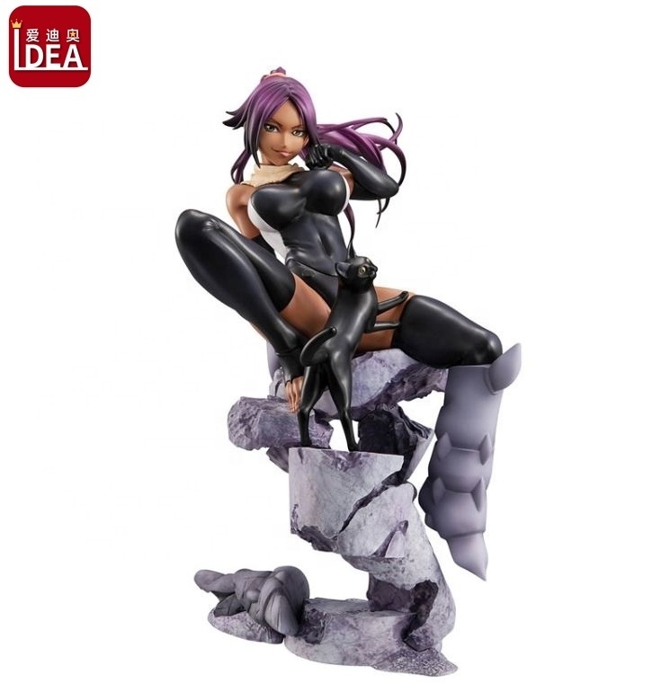 oem 3d anime cartoon action figure maker anime sexy girl figure miniature with cat