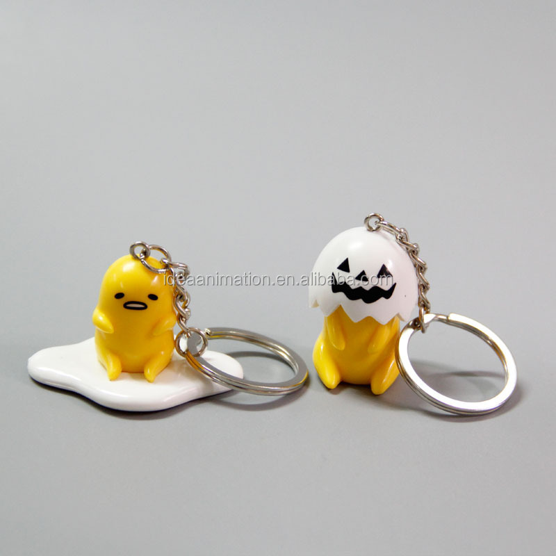 so lovely 4cm gudetama plastic key ring pvc keychain for promotion gifts