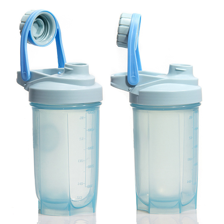 Luxury 400Ml 500Ml 600Ml Gym Protein Plastic Shake Cup With Mixing Ball