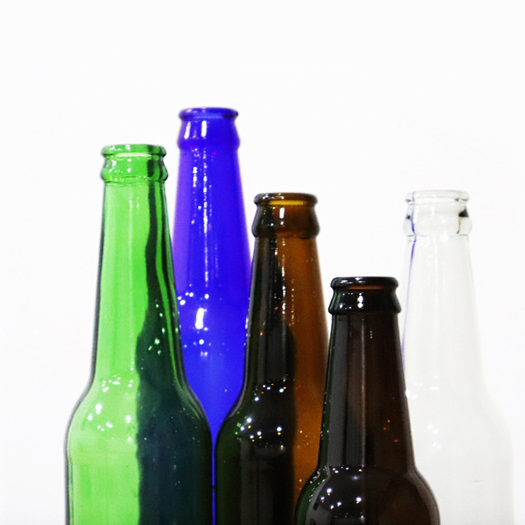 Wholesale Best Selling Recyclable 330ml Cobalt Blue Amber Glass Beer Bottle With Crown Top