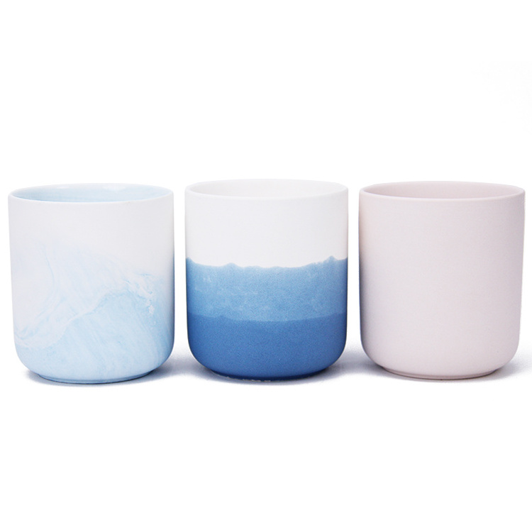 Fancy Design Speckle Glaze Matte Gift Craft Home Goods Ceramic Candle Container Jar With Match Sticks Holder