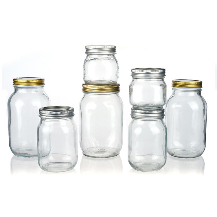 4 Oz 8Oz 12 Oz 16 Oz 300Ml Glass Mason Jar With Metal Lid/ Wide Mouth Mason Jam Jar