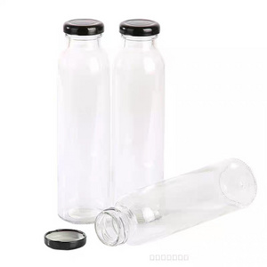 Round Empty 200/250/500/1000ML Glass Milk Bottle Juice Bottle Beverage Bottle With Screw Top