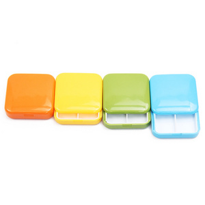 62Mm Square Holder Container Medicine Case Small Capsule Metal Silver Storage Travel Portable Stainless Steel Pill Box