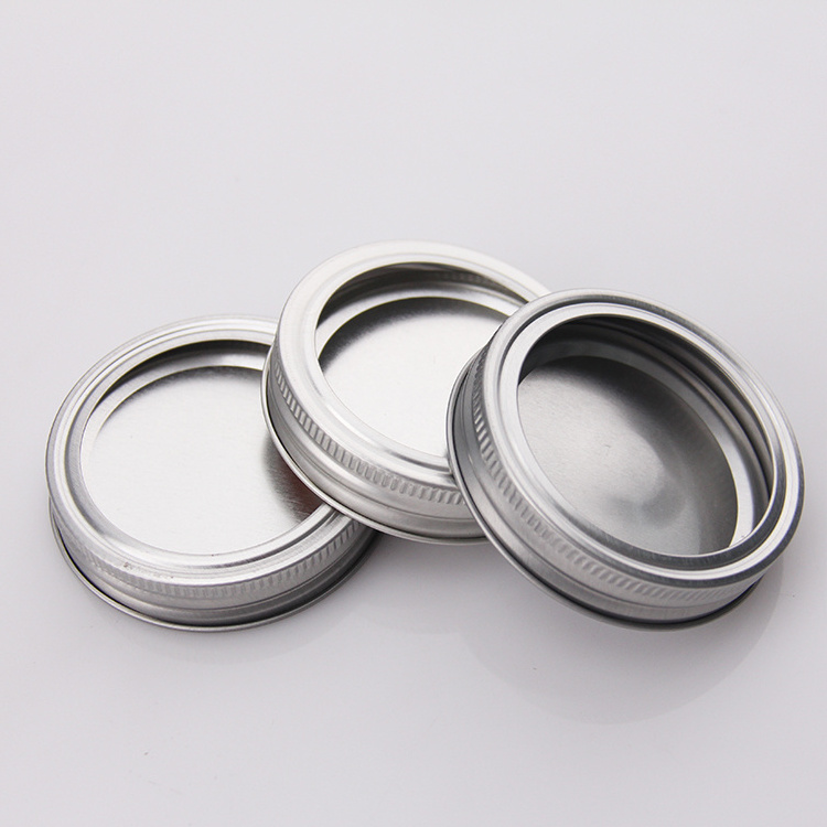 Chinese Manufacturers 70 Mm Regular Mouth Silver 304 Stainless Steel Mason Jar Canning Screw Metal Lids