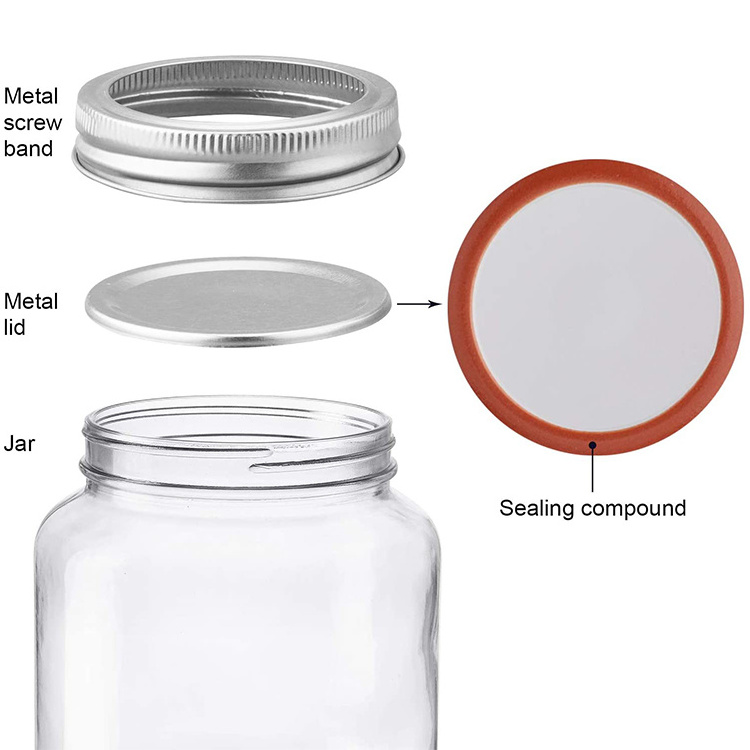 Chinese Manufacturers 70 Mm Regular Mouth Silver 304 Stainless Steel Mason Jar Canning Screw Metal Lids