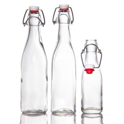 Flip Top Glass Bottle 1 Liter / 33 Fl. Oz Swing Top Brewing Bottle With Stopper For Beverages Vinegar Kombucha Beer Water Soda