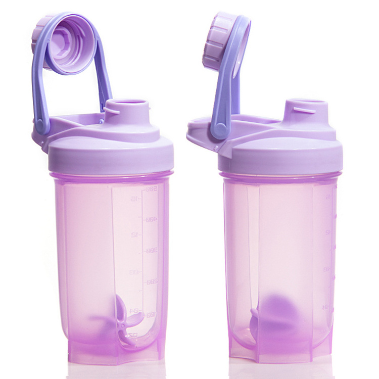 Custom Design 400Ml 500Ml 600Ml Sport Gym Plastic Shake Mug For Protein Powder