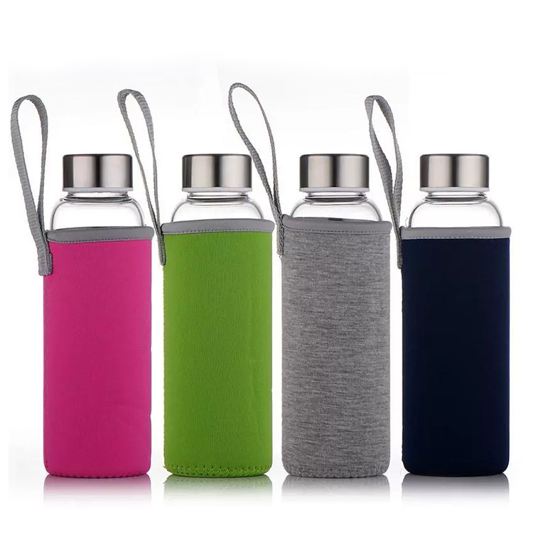 Oem Odm Bouteille Cylinder 750ml Reusable Glass Water Bottle For Drinking With Time Marker