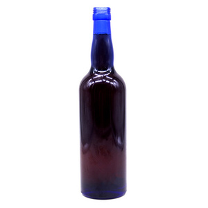 Custom 200ml 375ml 500ml 750ml 1000ml Blue Round Empty Flint Glass Liquor Wine Whisky Vodka Tequila Bottle With Cork