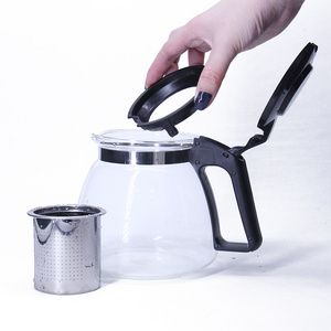 Free Sample 750Ml 1000Ml Five-Piece Set Heat Resistant Glass Teapot With 304 Stainless Steel Infuser