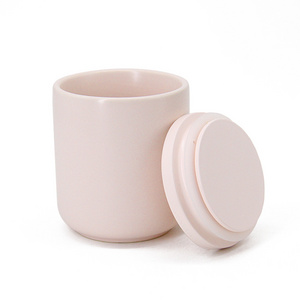 Ceramic jars and lids for candle making 8.5oz Ceramic candle jars and holders with metal lids for candles diffuser bottle