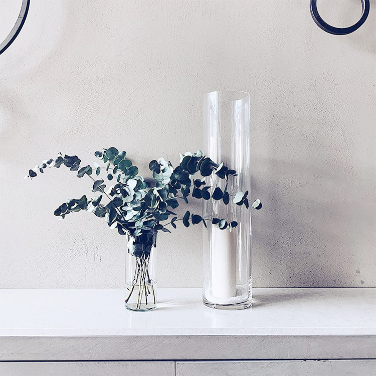 Wedding Centerpiece Tall Clear Glass Cylinder Vase