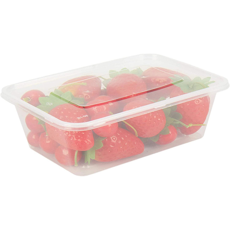 500Ml 650Ml Wholesale Transparent Square Pp Plastic Microwave Disposable Food Container With Lid