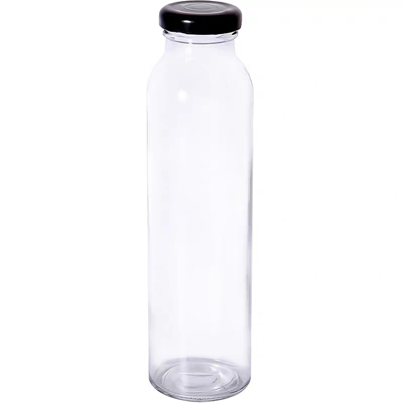 Round Empty 200/250/500/1000ML Glass Milk Bottle Juice Bottle Beverage Bottle With Screw Top