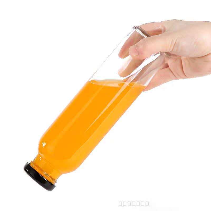 Round Empty 200/250/500/1000ML Glass Milk Bottle Juice Bottle Beverage Bottle With Screw Top