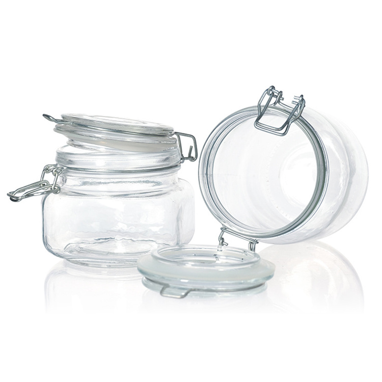 Kitchen 200ml Glass Food Storage Jar With Airtight Lid Glass Jars With Airtight Clipon Lids