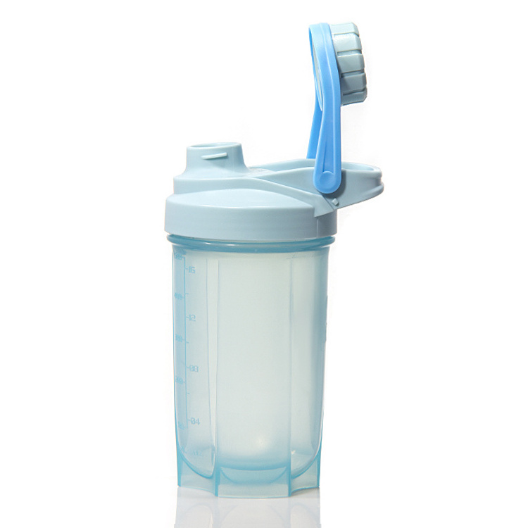 Luxury 400Ml 500Ml 600Ml Gym Protein Plastic Shake Bottle With Metal Ball