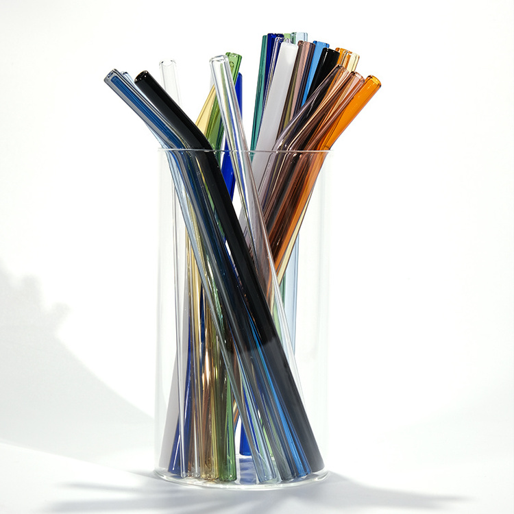 Reusable Colorful Transparent Straw Straight Glass Straw