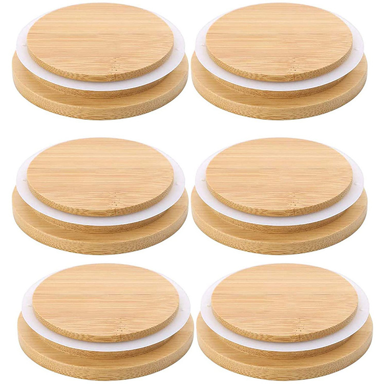 Customize Different Size Bamboo Wood Lids For Glass Candle Jar Canister Storage Jar