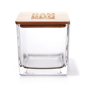 Wholesale High Quality Empty Massage Candle Vessels With Spout Box Transparent Glass Candle Jar With Spout